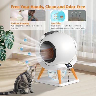 Grote zelfreinigende kattoiletbak in houten meubels voor ODM-ontwerpen