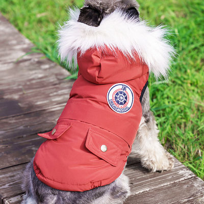 Aanpassingsservice geleverd mode luxe winterhondenkleding met bont kraag hoodie