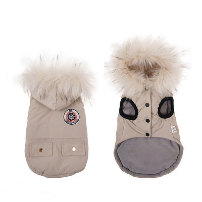 Aanpassingsservice geleverd mode luxe winterhondenkleding met bont kraag hoodie