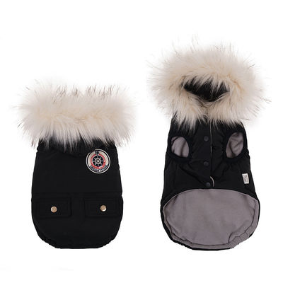 Aanpassingsservice geleverd mode luxe winterhondenkleding met bont kraag hoodie