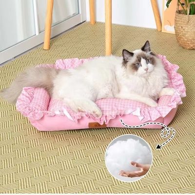 Fluffy Plush Wasbaar Kattenbed Aanpasbaar en machinewasbaar voor makkelijk schoonmaken