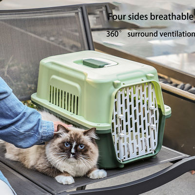 Cat Carrier Pet Travel Bag Multifunctionele transportkooi voor huisdieren Draagbaar met plastic deur