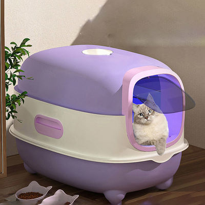 ODM-ontwerpen Gesloten kattenbak met zijdelingse pan en bovenste zeefdeksel Gemakkelijk schoonmaken