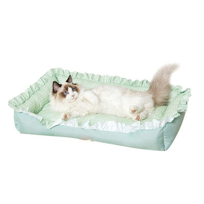 Zacht anti-slip onderkant vierkant huisdier kattenbed voor katten of kleine honden wasbaar ODM-ontwerpen
