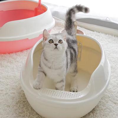 Makkelijk schoonmaken Grote halfgesloten kattenbak met drie lagen scheiding