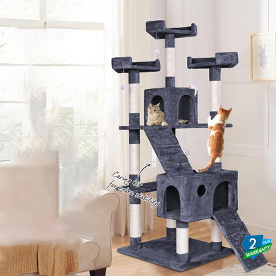 ODM Designs Luxe Natuurhout Huisdierenmeubelen Grote Klimkattenboom Voor Houten Grote Katten Twee Kleuren Sisal touw