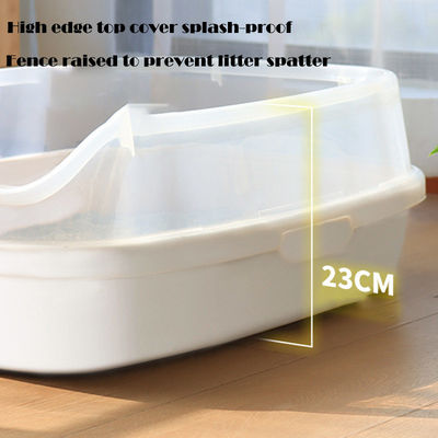 Huisdier poep schoon plastic kattenbak met overgrote open ontwerp en anti-splash functie