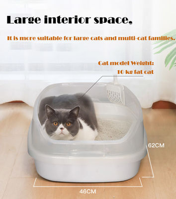 Huisdier poep schoon plastic kattenbak met overgrote open ontwerp en anti-splash functie