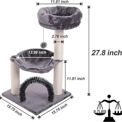 28&quot; kattenkrabber met groot hangmatbed en aanpassingsdienst
