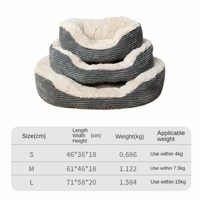 Blijf warm in de winter met ovale hond kat huisdier bed in solide patroon en winter warm kussen
