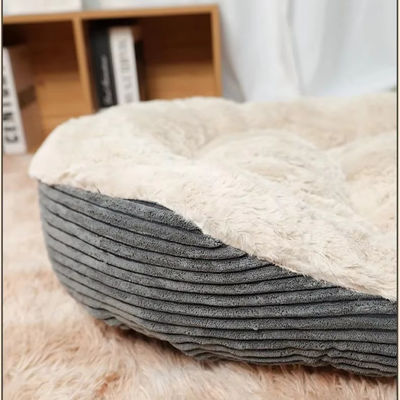 Blijf warm in de winter met ovale hond kat huisdier bed in solide patroon en winter warm kussen