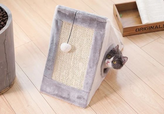 Kattenmeubilair Huis voor huisdieren Plush driehoekige vorm Kattenbedden Kattennest Warm zacht opvouwbaar hond