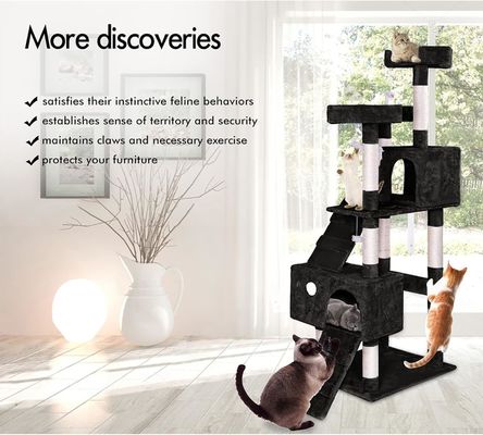 Verbeter het comfort en het spel van uw kat met meervoudige houten kattenkrabbermeubels