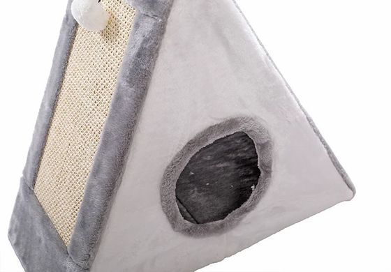 Kattenmeubilair Huis voor huisdieren Plush driehoekige vorm Kattenbedden Kattennest Warm zacht opvouwbaar hond
