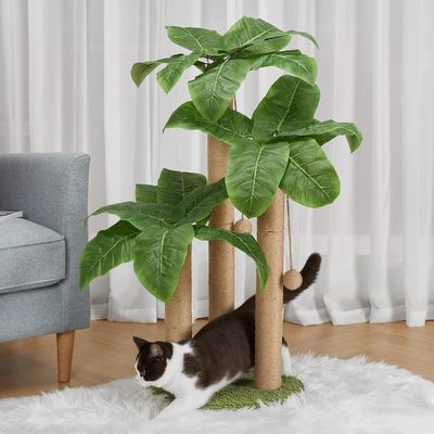 35 inch Hoog Blaad Decoratie Kattenboom voor Indoor Katten Speelgoed Type Kattenboom Speelgoed Hout