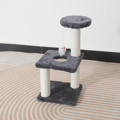 ODM Design Kattenmeubilair Beige Spinboard Klimboom met Sisal Column en Plush Hammock