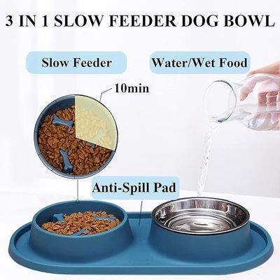 Droog nat en rauw voedsel Slow Feeder Bowl voor honden Katten Kleine dieren Slow Down Eating Bowl