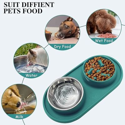 Droog nat en rauw voedsel Slow Feeder Bowl voor honden Katten Kleine dieren Slow Down Eating Bowl