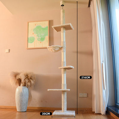 Kattenboom Speelgoed Houten wand gemonteerde krabbelpost en hangmat voor katten Klimactiviteit