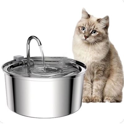 Roestvrij staal huisdier drinkwater fontein automatische hond water bak dispenser voor katten