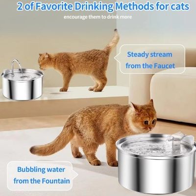 Roestvrij staal huisdier drinkwater fontein automatische hond water bak dispenser voor katten