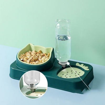 15 graden kantel kattenbakvoeder 2 in 1 ABS plastic voedingsmiddel voor huisdieren