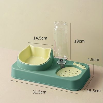 15 graden kantel kattenbakvoeder 2 in 1 ABS plastic voedingsmiddel voor huisdieren