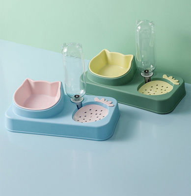Automatische watervoerder Dubbele schaal Kattenvoedselschaal met huisdiervoedsel dispenser voor honden Katten