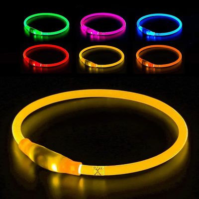 LED gloeiende hondenkraag met aangepast logo USB oplaadbaar waterdicht 3 flitsende modi