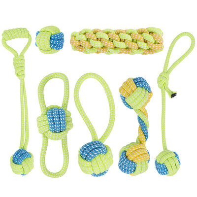 7 stukjes katoenen puppy kauw touw speelgoed set perfect voor interactief spel en oefening