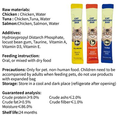 Andere voedingsmiddelen voor gezelschapsdieren 40% vers vlees Cat salmon Chicken tuna Nutritive strips