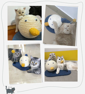 ODM Houten Sisal Kattenmeubilair Eco Friendly Pet Toy Cat Scratcher Ball Duurzaam Kattenbed