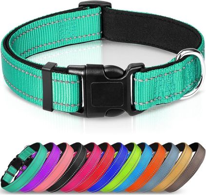 Verstelbare nylon reflecterende collier en leiband met zacht gepolst neopreen
