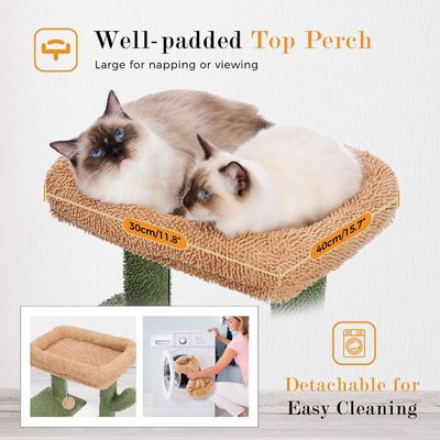 Houten moderne kat Sisal Scratcher Cactus Kattenboom met hangmat en krabbelstok