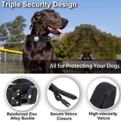 Hondenhalsband Eco-vriendelijk Nylon verstelbare huisdierhalsband met Air Tag GPS tracker honden leidt