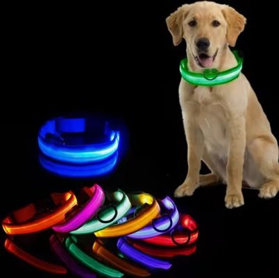 Verstelbare waterdichte flitsende verlichting honden kraag voor's nachts wandelen op maat