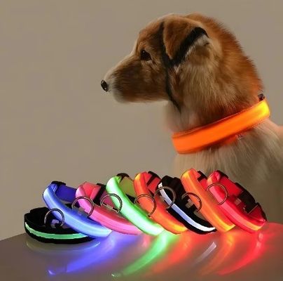 Verstelbare waterdichte flitsende verlichting honden kraag voor's nachts wandelen op maat