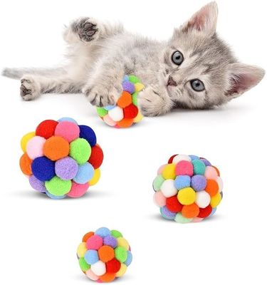 4cm schattig pluisballetje vals veer klokje kat kauw speeltje met duurzaam ABS/PC materiaal