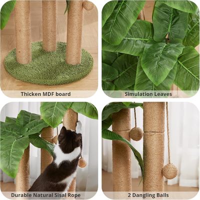 Indoor Cats Duurzame Groene Cat Tree Tower met Cat Scratching Slaap Speel Appartement