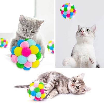 4cm schattig pluisballetje vals veer klokje kat kauw speeltje met duurzaam ABS/PC materiaal