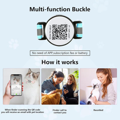 Gepersonaliseerd logo Acceptabel troeteldier trainer kraag met QR-code zacht polyester materiaal