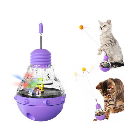 Multifunktioneel speeltje voor katten met draaiende stok, lichtballon en langzame voedingsbak voor binnenkatten