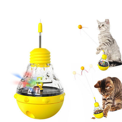 Multifunktioneel speeltje voor katten met draaiende stok, lichtballon en langzame voedingsbak voor binnenkatten