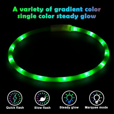 Aanpassingsservice geleverd Waterdicht USB oplaadbaar siliconen LED hondenkraag