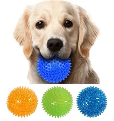 Gepersonaliseerd logo Acceptabel Bestseller TPR Squeaky Spike Ball Dog Toy voor honden en huisdieren