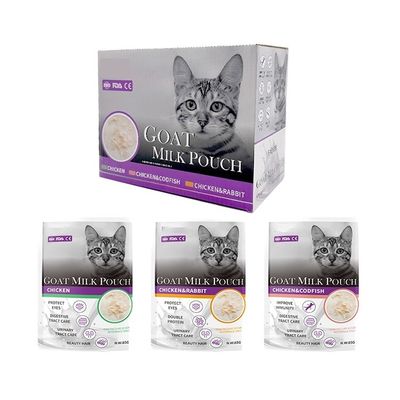 Katten Snacks Kip Konijn Kabeljauw Honden Lekkerheden Geitenmelk Poederzak Katten Vochtvoervoerder
