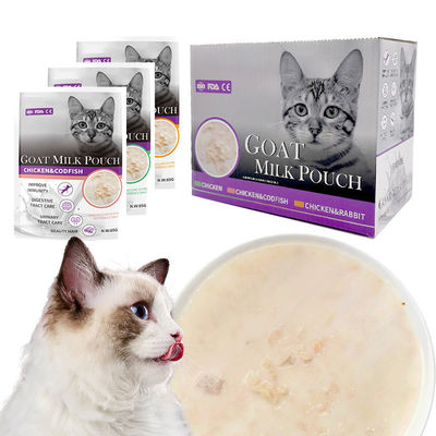Katten Snacks Kip Konijn Kabeljauw Honden Lekkerheden Geitenmelk Poederzak Katten Vochtvoervoerder