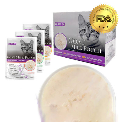 Katten Snacks Kip Konijn Kabeljauw Honden Lekkerheden Geitenmelk Poederzak Katten Vochtvoervoerder