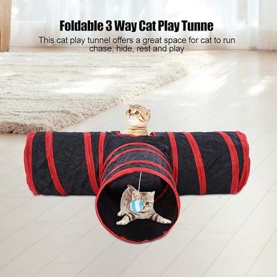 Veilige en duurzame vouwbare troeteldier tunnel polyester uitbreidbare katten speel tent interactief speelgoed