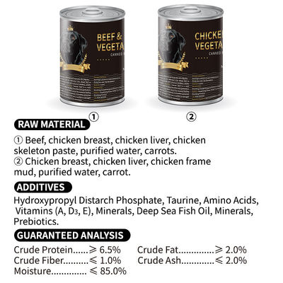 375g natte ingeblikte voeding kat hond puppy kitten met plantaardige ingrediënten uit huisdiervoeding